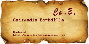 Csizmadia Borbála névjegykártya